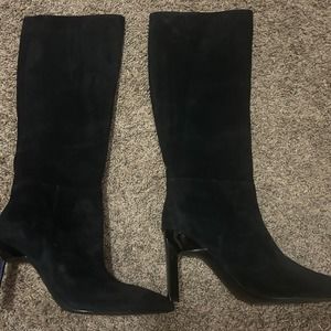 Nine West Knee Hight Black Suade Boots Size 12